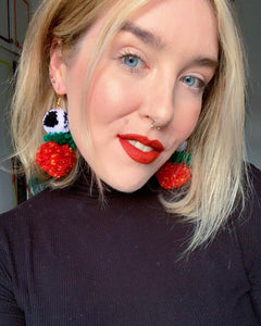 Strawberry Moo Pompoms